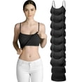 thumbnail image 1 of Emmalise 8 Pack Women’s Light Support Stretch Camisoles Black Foundation Collection-L, 1 of 6