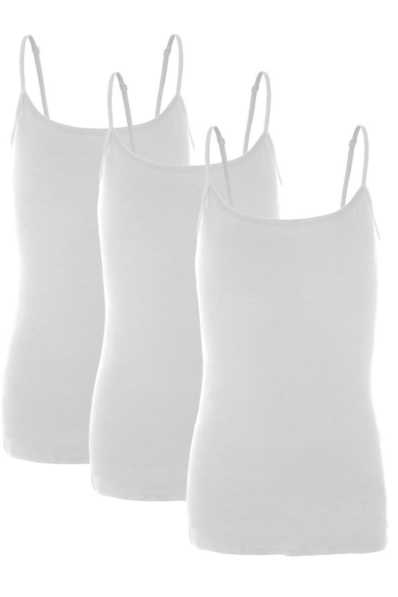 PreTeen Training Bra Camisole Wireless Built in Fabric Support Cami (3Pk White, White, White, Med, 90-110 lbs)