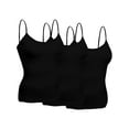 thumbnail image 1 of Emmalise Women Layering Short Cami Adjustable Strap Tank Top - 3Pack - Bk, Bk, Bk, L, 1 of 3