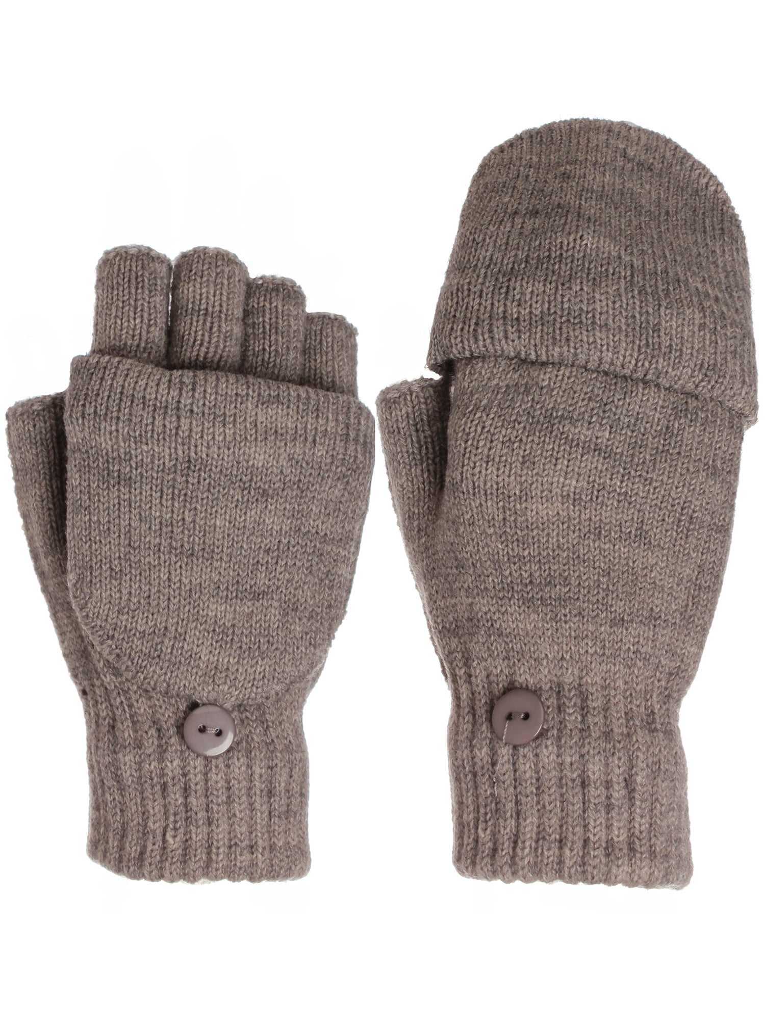 Emmalise Women Winter Fingerless Texting Gloves with Mitten Flap 