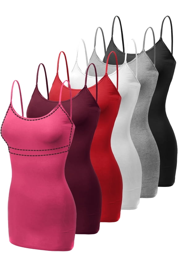 Women's 6-Pack Light Support Camisoles Ribbon Week Solidarity Set L