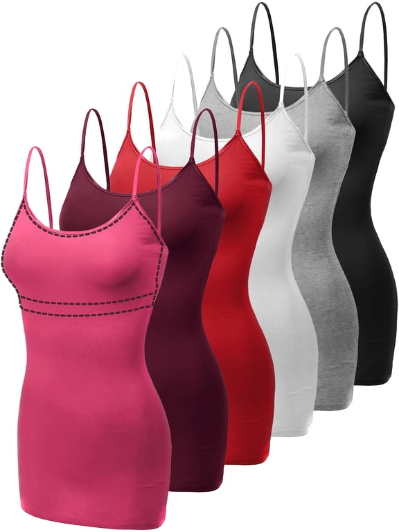 Women's 6-Pack Light Support Camisoles Ribbon Week Solidarity Set S