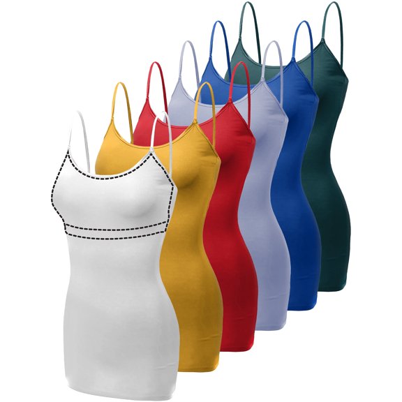Emmalise Women's 6-Pack Light Support Camisoles Spectrum Connection Set S