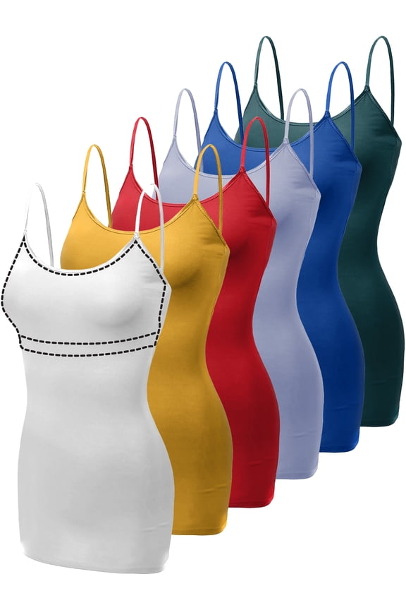 Women's 6-Pack Light Support Camisoles Spectrum Connection Set S