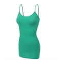 thumbnail image 1 of Essential Basic Women's Basic Casual Long Camisole Adjustable Strap Cami Layering Top Plus Size, 1xl, Green, 1 of 2