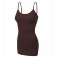 thumbnail image 1 of Essential Basic Women's Basic Casual Long Camisole Adjustable Strap Cami Layering Top Plus Size, 2xl, Brown, 1 of 4