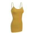 thumbnail image 1 of Essential Basic Women's Basic Casual Long Camisole Adjustable Strap Cami Layering Top, 2xl, Mustard, 1 of 4