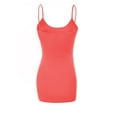 thumbnail image 1 of Essential Basic Women's Basic Casual Long Camisole Adjustable Strap Cami Layering Top, Large, Coral, 1 of 5
