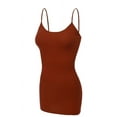 thumbnail image 1 of Essential Basic Women's Basic Casual Long Camisole Adjustable Strap Cami Layering Top, Small, Rust, 1 of 4