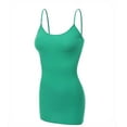 thumbnail image 1 of Essential Basic Clothing Women's Basic Casual Plain Long Camisole Cami Top Plus Size Tank, Green, XX-Large, 1 of 4