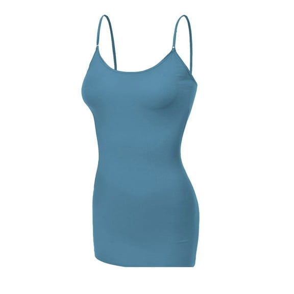Essential Basic Women's Basic Casual Long Camisole Cami Top Regular and Plus Sizes