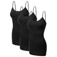 thumbnail image 1 of Emmalise Women's Basic Casual Long Camisole Cami Top Value Combo- 3Pk - Black, Black, Black, XX-Large, 1 of 4