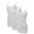 thumbnail image 1 of Emmalise Women's Basic Casual Long Camisole Cami Top Value Combo- 3Pk - White, White, White, XX-Large, 1 of 4
