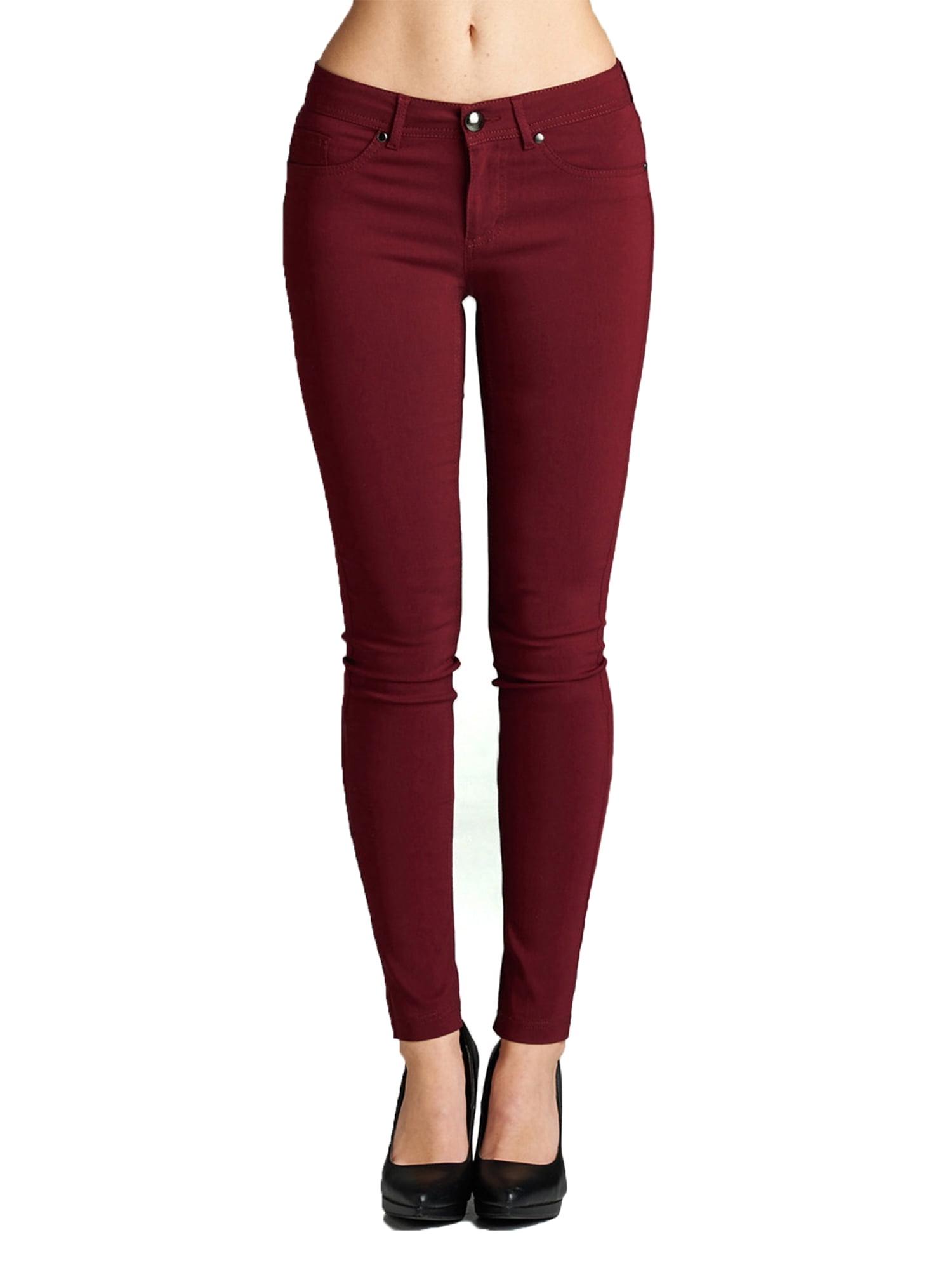 Burgundy deals jeggings walmart