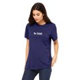 thumbnail image 1 of Emmalise Women's Be Kind Round Neck Short Sleeve Tru-Fit Tee Shirt, Navy White, XL, 1 of 3