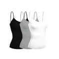 thumbnail image 1 of Emmalise Women's Camisole Built in Bra Wireless Fabric Support Short Cami (3Pk Black, HthGray, White, Small), 1 of 5