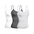 thumbnail image 1 of Emmalise Women's Camisole Built in Bra Wireless Fabric Support Short Cami (3Pk White, Charcoal, HthGray, Medium), 1 of 5