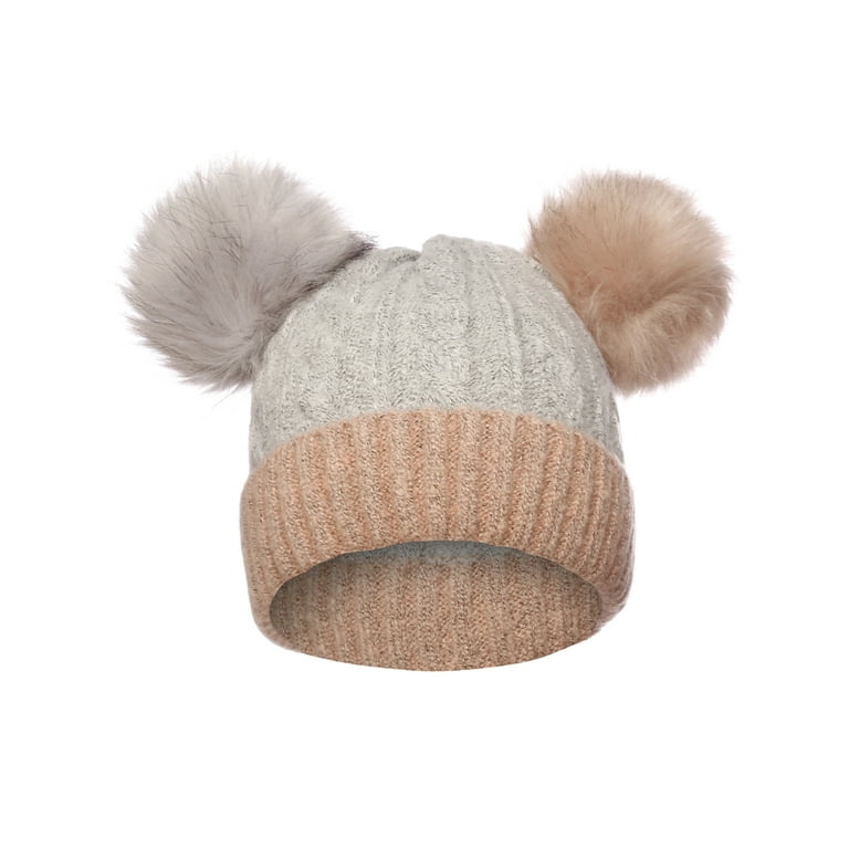 Emmalise Women s Double Pom Pom Beanie Warm Winter Knit Hat Cute Animal Look