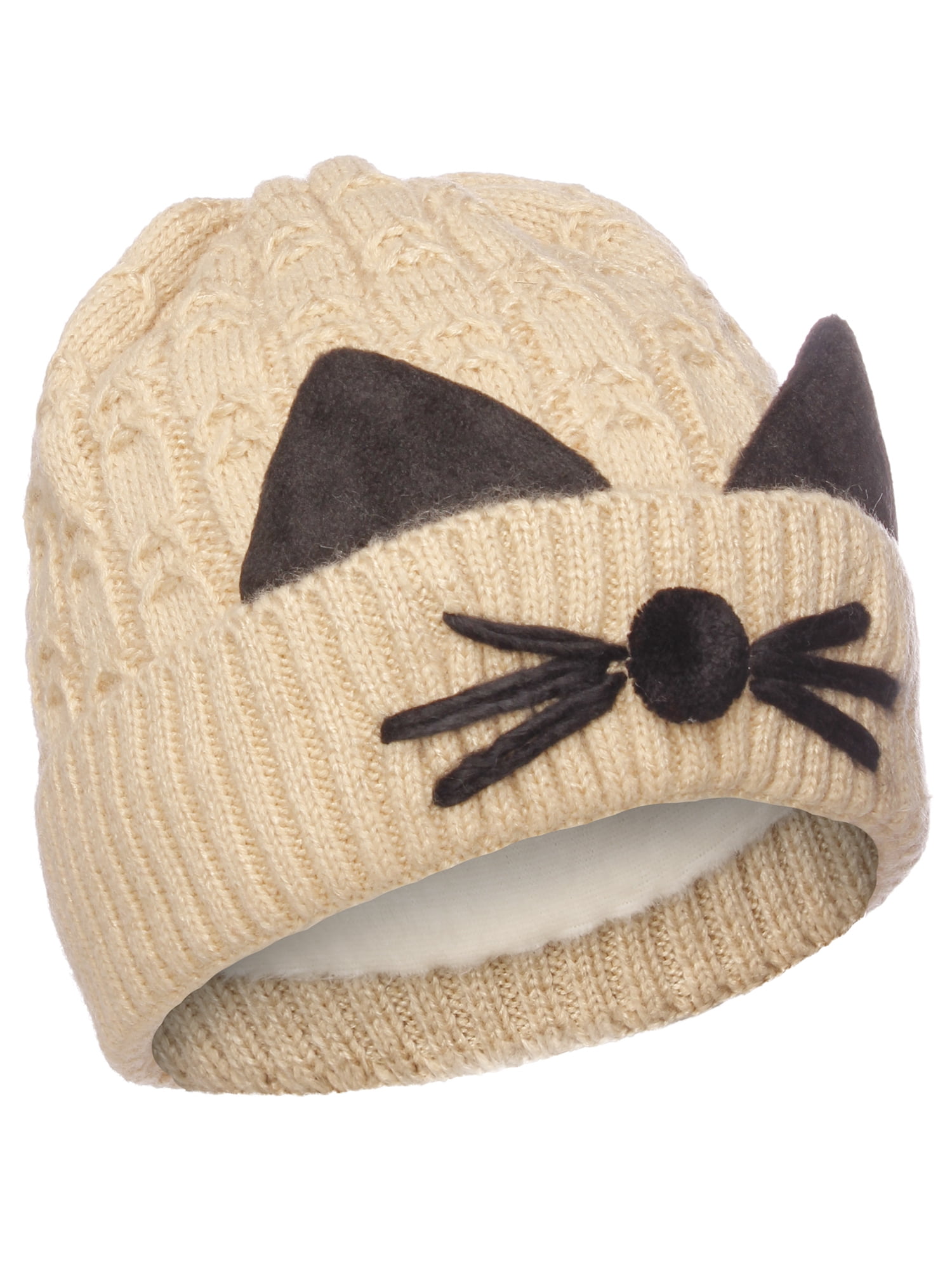 Women's Double Pom Pom Beanie - Warm Winter Knit Hat With Cute Animal Look