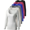 thumbnail image 1 of Emmalise Women’s Long Sleeve Scoop Neck Fitted Top Bright Assorted Colors 1 2X, 1 of 4