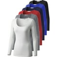 thumbnail image 1 of Emmalise Women’s Long Sleeve Scoop Neck Fitted Top Dark and Bright Combo Multipack 1 M, 1 of 4
