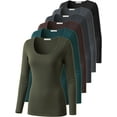 thumbnail image 1 of Emmalise Women’s Long Sleeve Scoop Neck Fitted Top Fall Color Multipack 2 M, 1 of 4