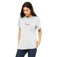 thumbnail image 1 of Emmalise Women's Love Round Neck Short Sleeve Tru-Fit Tee Shirt, White Red, S, 1 of 3