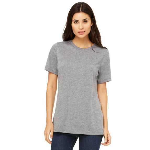 Emmalise Women's Round Neck Short Sleeve Tru-Fit Tee Shirt, Heather Gray, 3X-Large