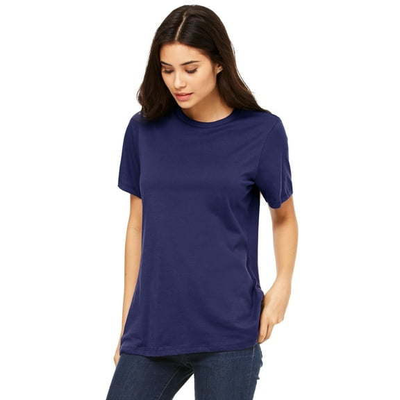 Emmalise Women's Round Neck Short Sleeve Tru-Fit Tee Shirt, Navy, X-Small