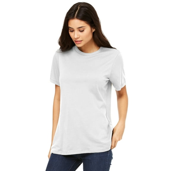 Emmalise Women's Round Neck Short Sleeve Tru-Fit Tee Shirt, White, Medium