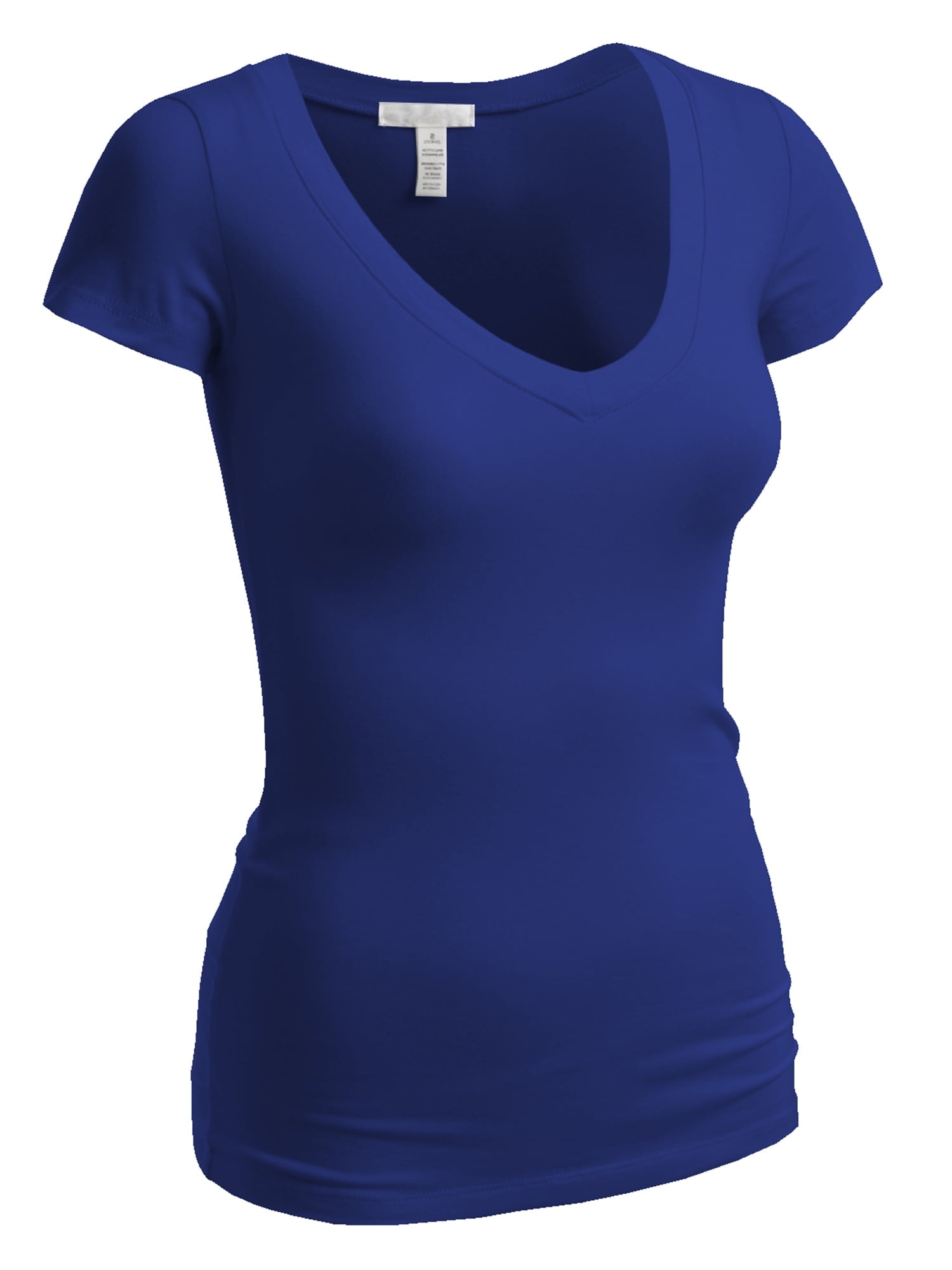 ★GENERAL IDEA★ Essential Basic V-Neck T-Shirt NAVY WBD3L01 Essential Basic Women's Short Sleeve T Shirt V Neck Tee