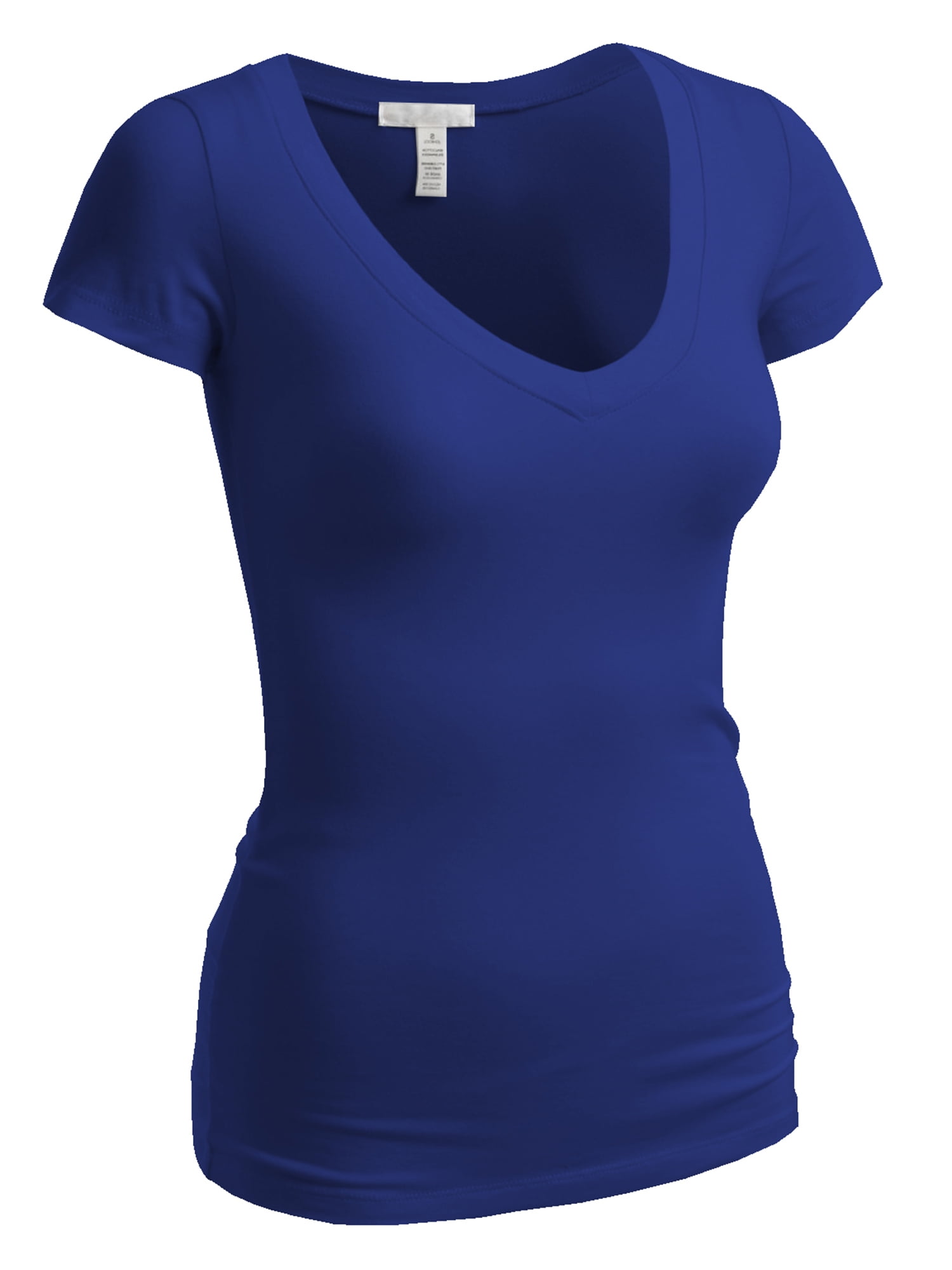 Emmalise Women's Short Sleeve T Shirt V Neck Tee (Burgundy, Large) 