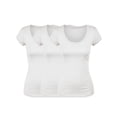 thumbnail image 1 of Emmalise Women's Short Sleeve Tshirt Scoop Neck Tee Value Set (3Pk, Wht, Wht, Wht, Large), 1 of 5