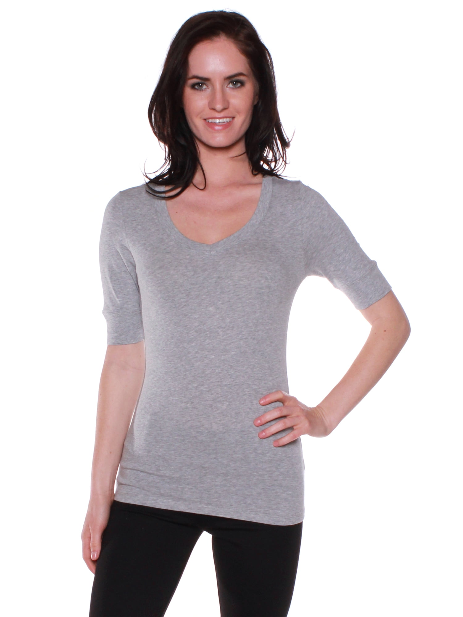Emmalise Women's Slim Athletic Fit Neck Tshirt Half Sleeves Top ...