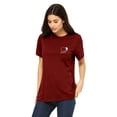 thumbnail image 1 of Emmalise Women's Stairway to the Heart Design Round Neck Short Sleeve Tru-Fit Tee Shirt, Burgundy White, 3XL, 1 of 3