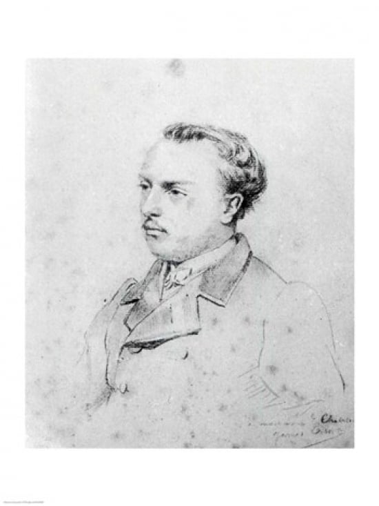 Emmanuel Chabrier aged 20 1861 Canvas Art - James Jacques Joseph Tissot (18 x 24)