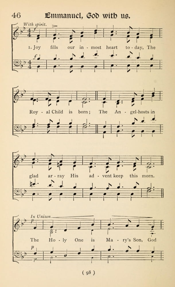 Emmanuel God with Us 1 Christmas Carols New & Old 1850 Canvas Art - (24 x 36)