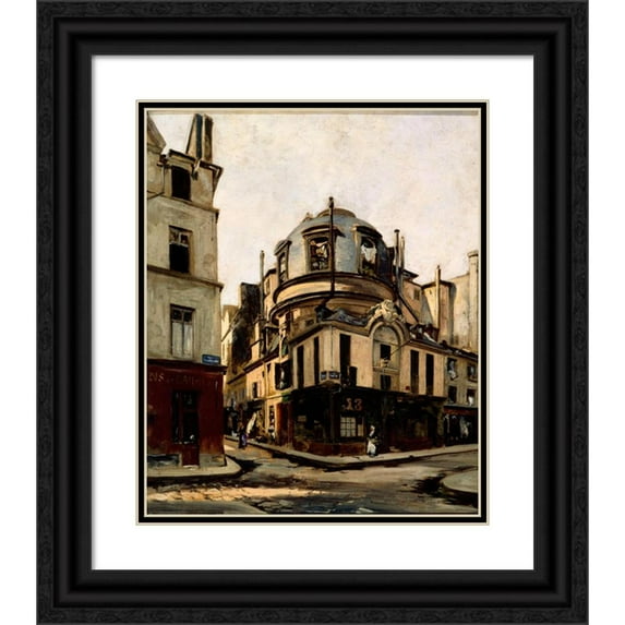 Emmanuel Lansyer 20x24 Black Ornate Framed Double Matted Museum Art Print Titled: View of the Amphitheater of the Former Faculty of Medicine, at the Corner of Rue De La Bucherie an