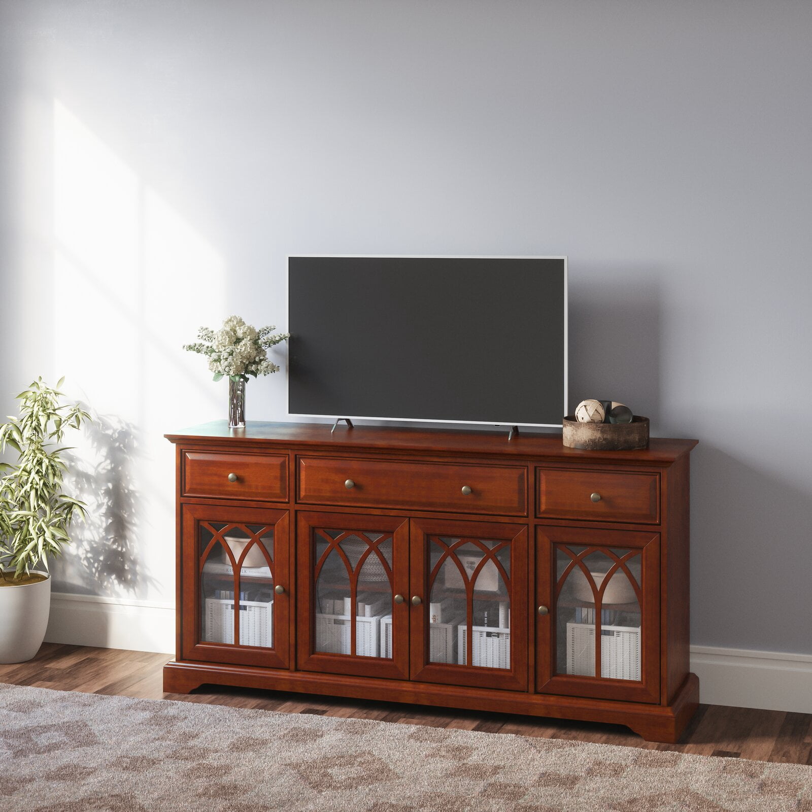Emmanuel TV Stand for TVs up to 65", Engineered Wood, Cable Management