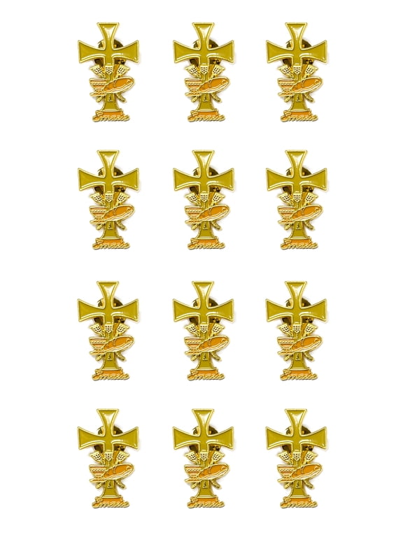 Emmaus lapel pin package of 12 units special for retreats made of golden metal- Pin de Emas, paquete de 12 unidades especial para retiros hecho en metal dorado