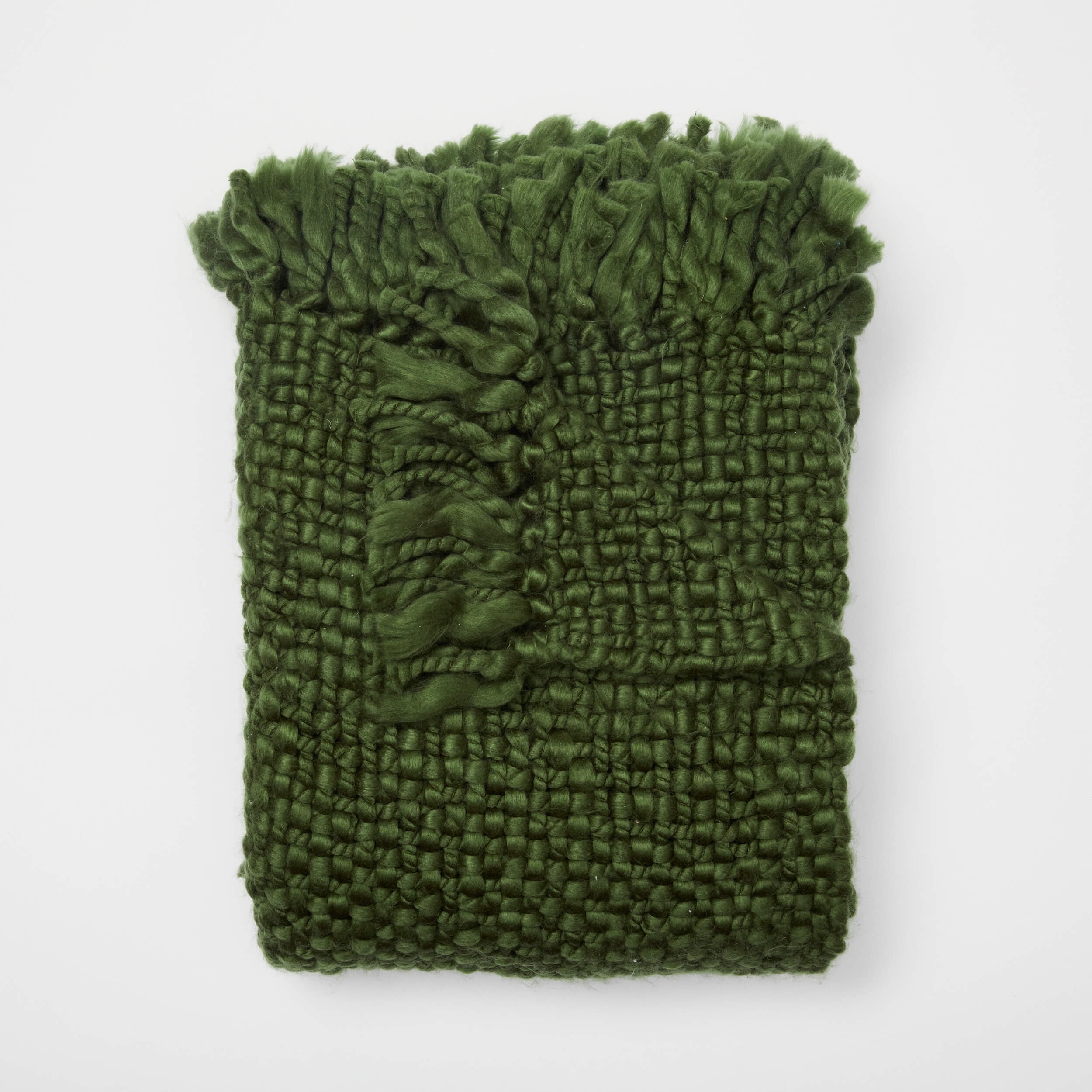 Forest green chunky knit throw sale