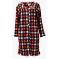thumbnail image 1 of Emme Jordan 3/4 Sleeve Fleece Snap - Front Women's Duster - Red and White Plaid - Size Medium, 1 of 4