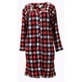 thumbnail image 1 of Emme Jordan 3/4 Sleeve Fleece Snap - Front Women's Duster - Red and White Plaid - Size Small, 1 of 4