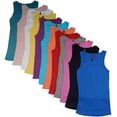 thumbnail image 1 of Emme Jordan Junior Women's 12 Pack Racer Back Tank Tops/Cotton Ribbed (Medium, Ribbed Tank), 1 of 1
