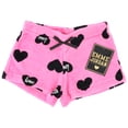 thumbnail image 1 of Emme Jordan Junior's Fuzzy Plush Pajama Shorts - Love In Hearts Pink - X-Large, 1 of 3