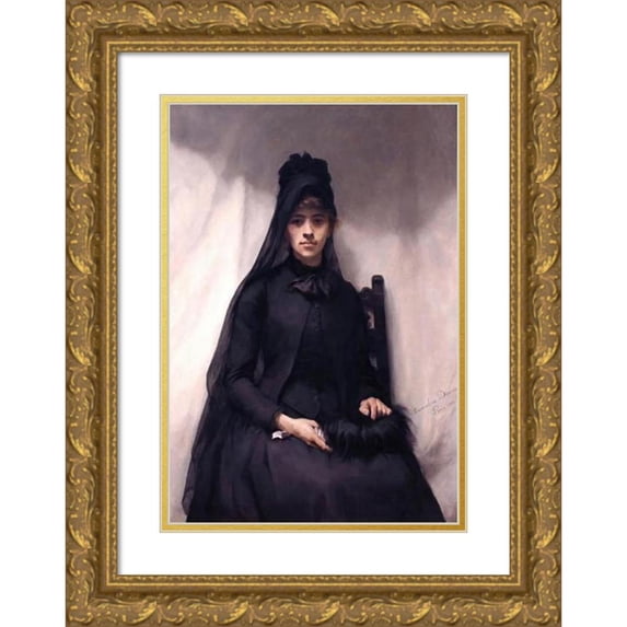 Emmeline Deane 11x14 Gold Ornate Wood Frame and Double Matted Museum Art Print Titled - Portrait of the Artist Anna Bilińska-Bohdanowicz (1884)
