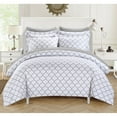 thumbnail image 1 of Emmett 3 or 2 Piece Reversible Duvet Cover Set Geometric Diamond Fretwork Pattern Print Zipper Closure Bedding, 1 of 10