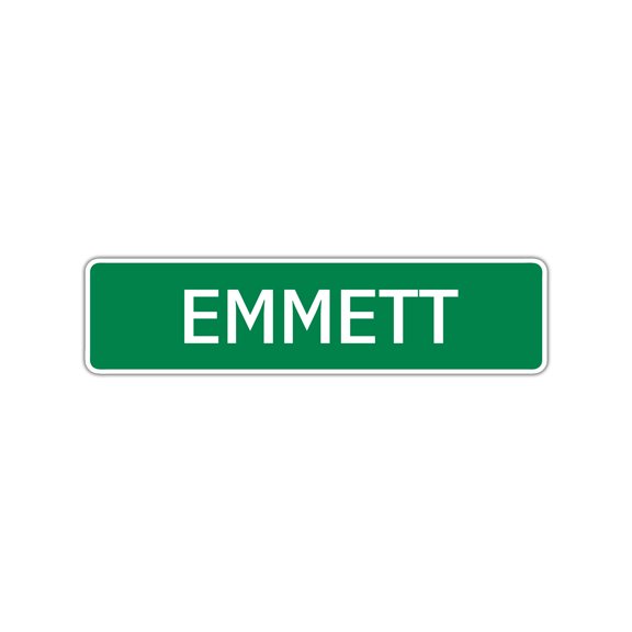 Emmett Boys Children Name Letter Printed Plaque Decoration Kids Novelty Label Indoor Outdoor Wall Aluminum Sign 4"x18"