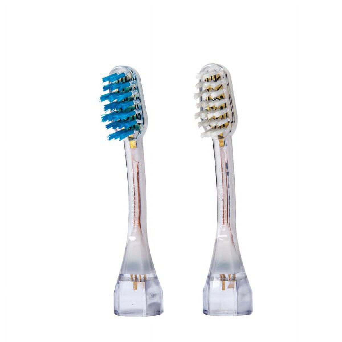 Emmi®-dent Platinum 4-PIN Bristle-Head Attachments - Electric Toothbrush Replacement Heads. Cleans with Ultrasound Waves. (WAVE, Interdental Cleaning, 2 Pack)