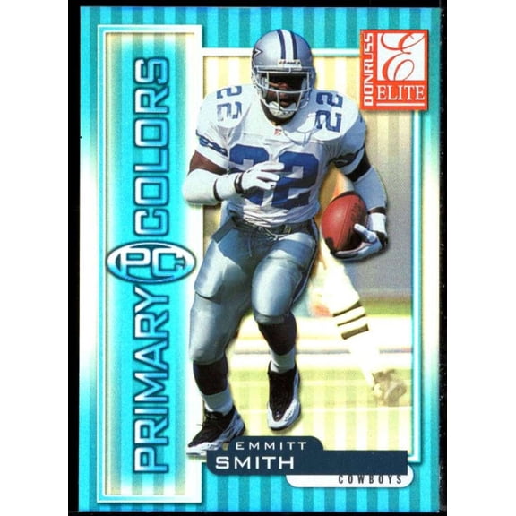Emmitt Smith Card 1999 Donruss Elite Primary Colors Blue #23
